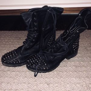 Black Studded combat boots